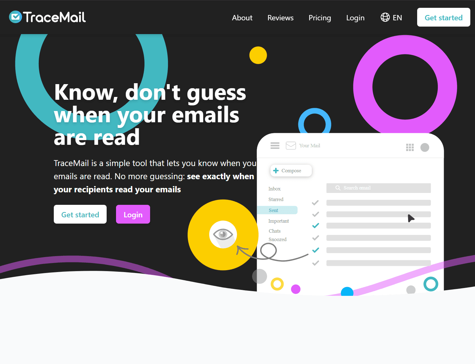 TraceMail web app UI